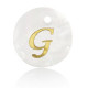 Schelp hanger 15mm letter G Gold-white